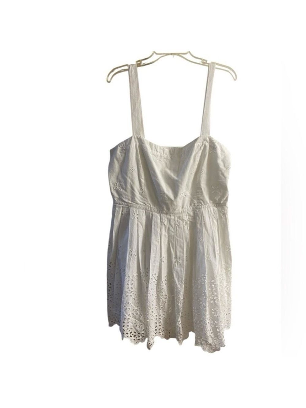 LOFT White Eyelet corset Mini Dress Sz 16 New - Picture 2 of 9